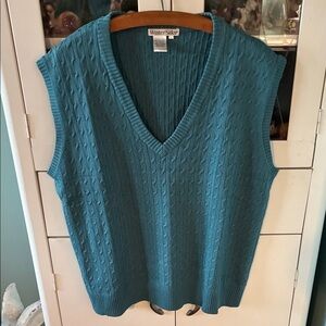 WinterSilks sz L silk blend Teal Sweater Vest euc